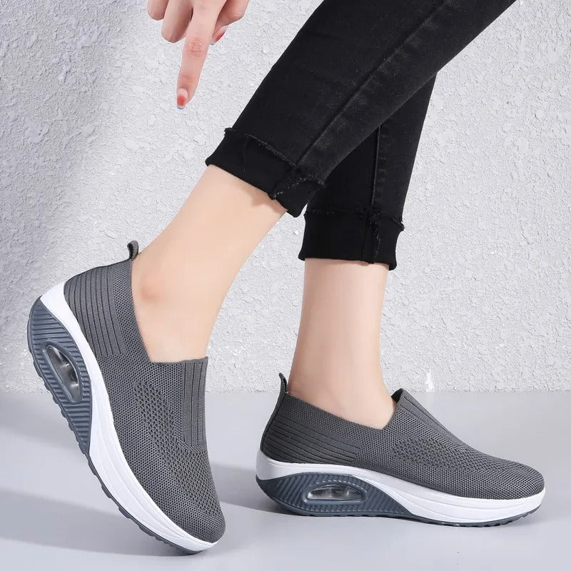 HiSneakers platte effen kleur ademende comfortabele Arch fit sneakers