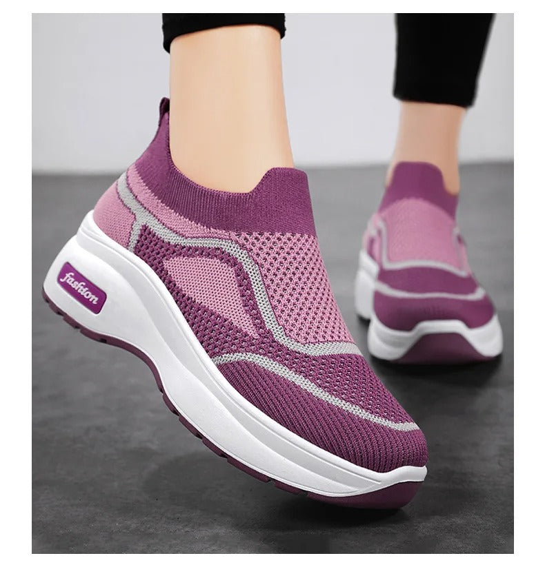 HiSneakers roze dikke zool hol patroon Arch fit sneakers