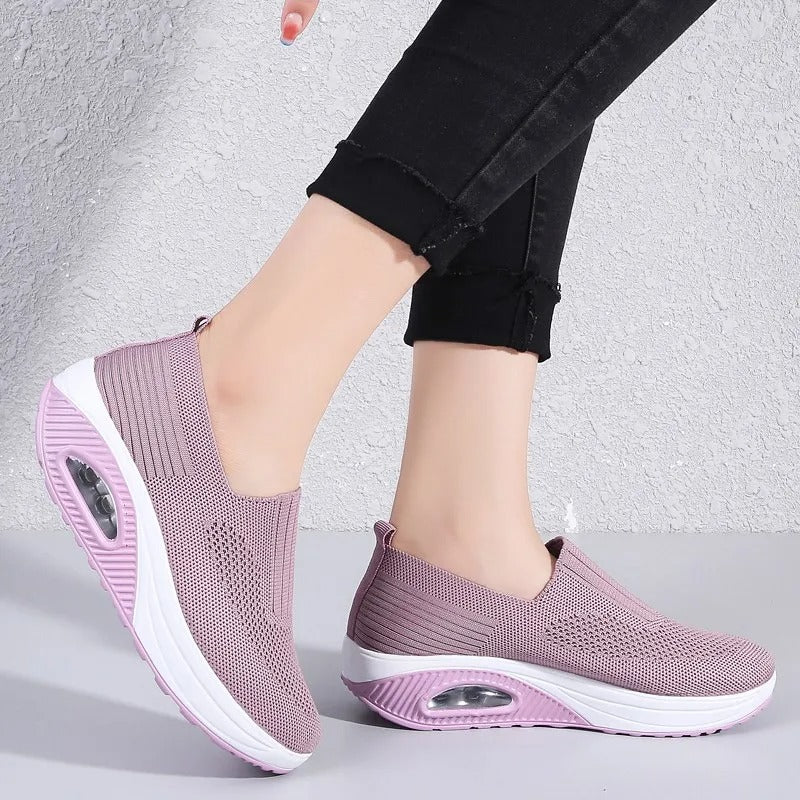 HiSneakers platte effen kleur ademende comfortabele Arch fit sneakers