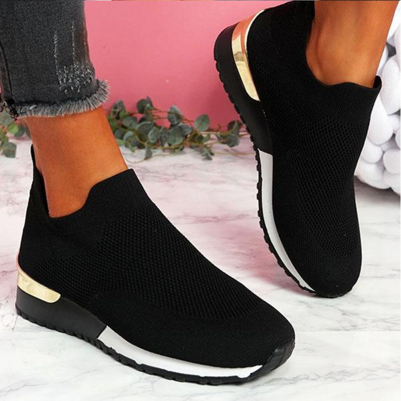 MonAmi® Dames Instappers Mesh Platform Sneakers