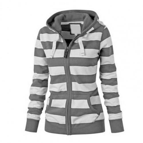 MonAmi Dames Hoodie | wollen gestreept met rits