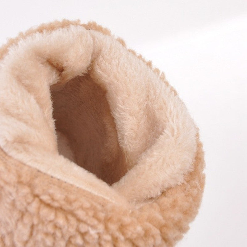 HelloBoots wollen kaki comfortabele winterlaarzen met hoge hak