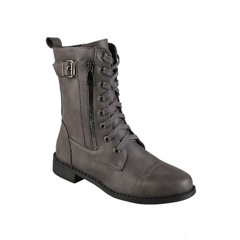 HelloBoots sportstijl bruin leren winterlaarzen met ronde neus en rits