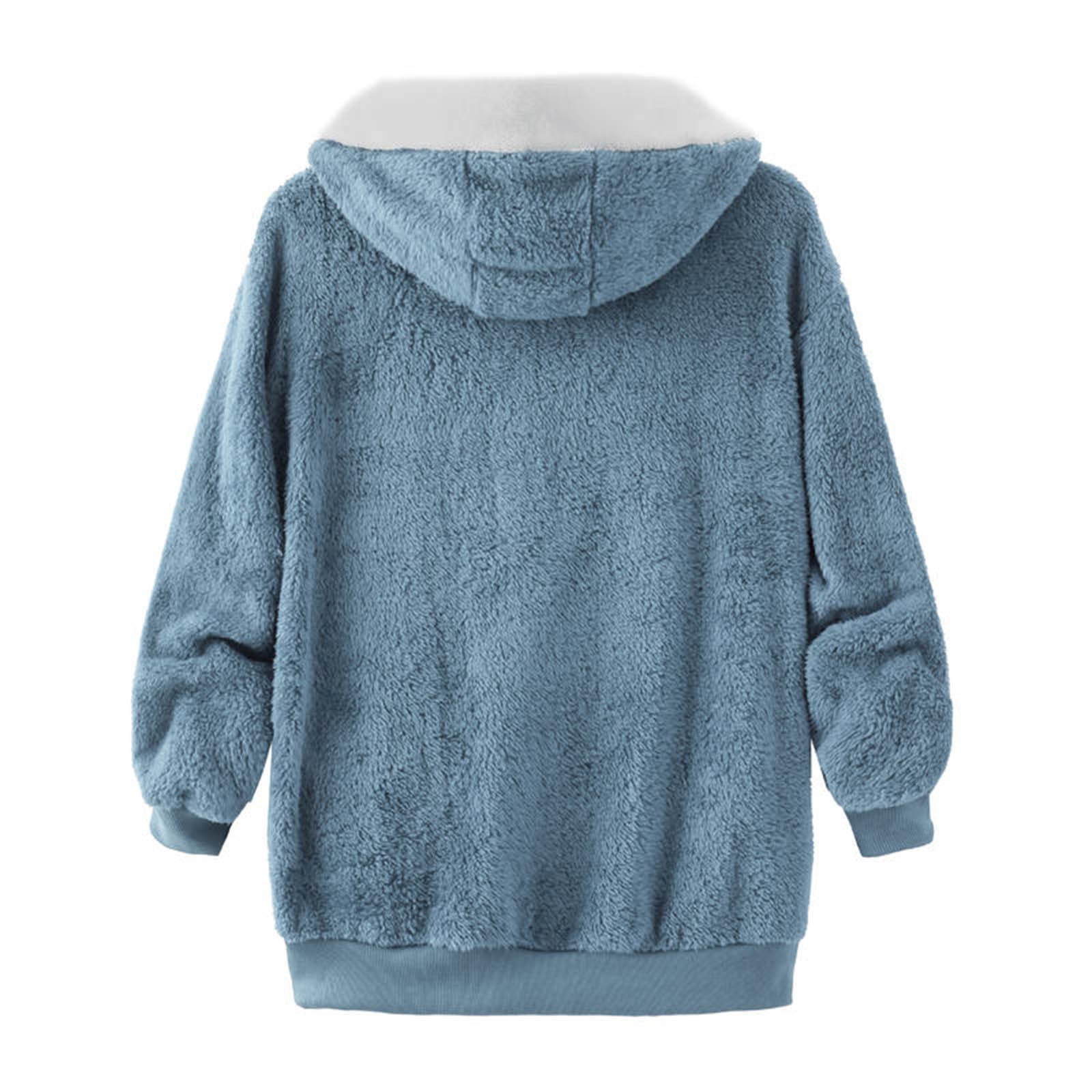 MonAmi zachte faux fur hoodie met rits blauw damesvest