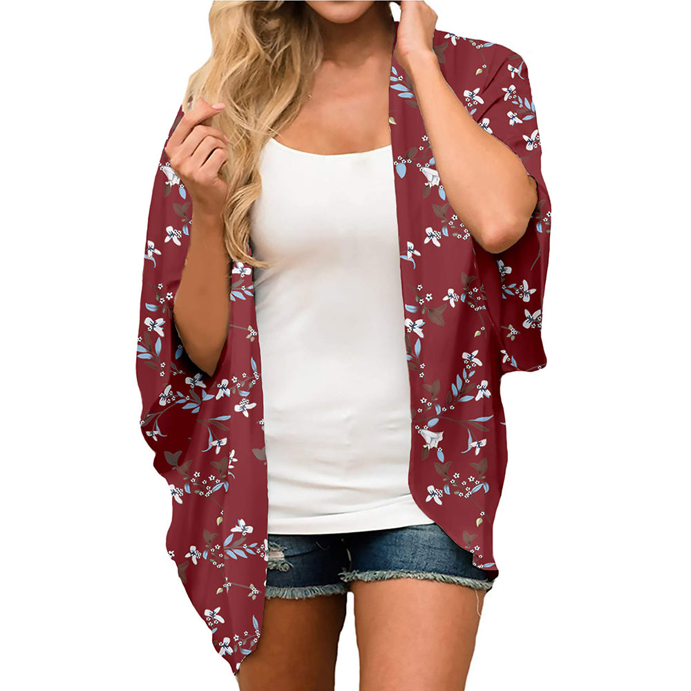 MonAmi® chiffon kimono met tropische patroonprint
