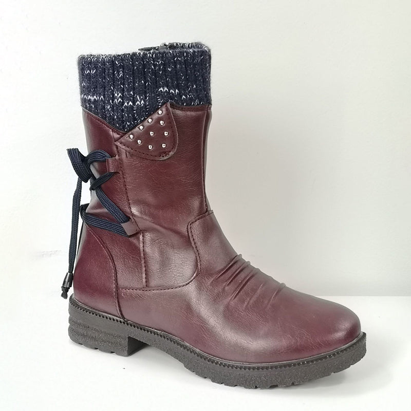 HelloBoots koe leer met hoge top winter laarzen