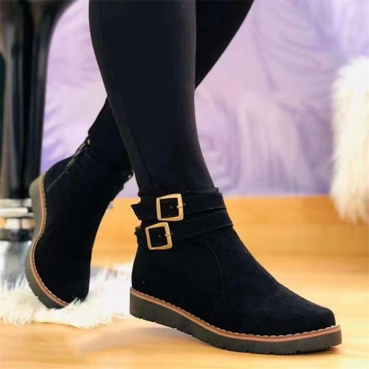 HelloBoots casual zijde gesp riem met effen kleur winter laarzen