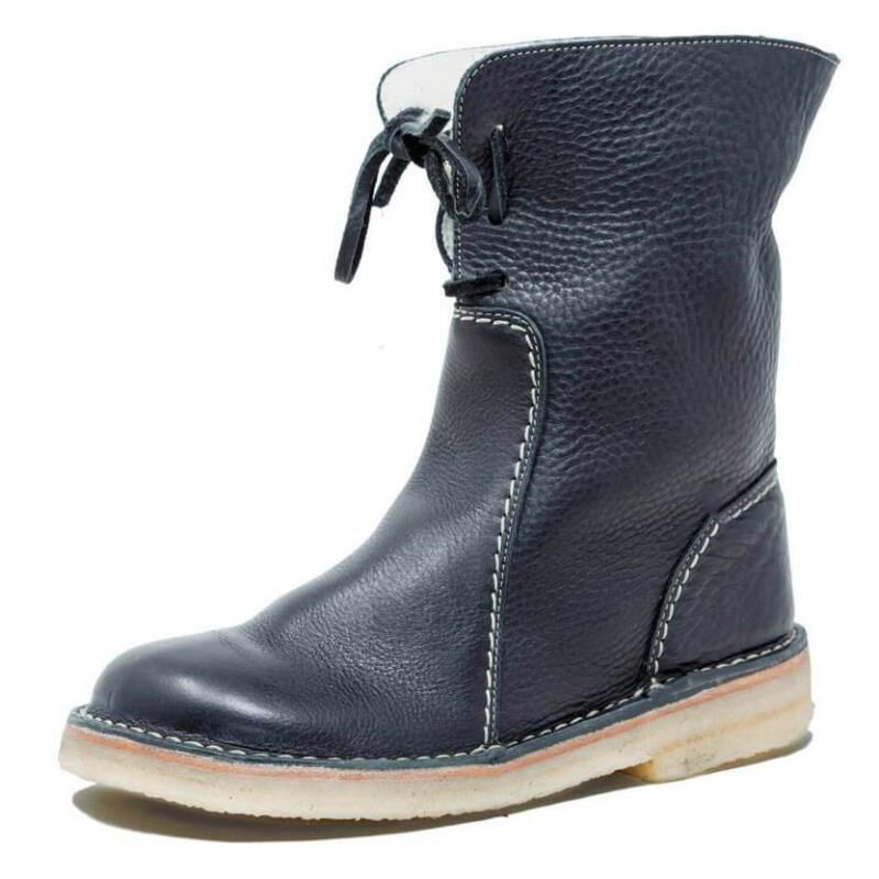 HelloBoots leren antislip waterdichte bruine winterlaarzen