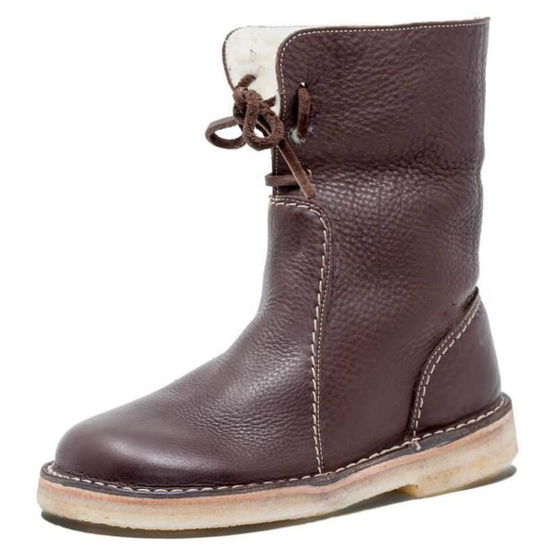 HelloBoots leren antislip waterdichte bruine winterlaarzen