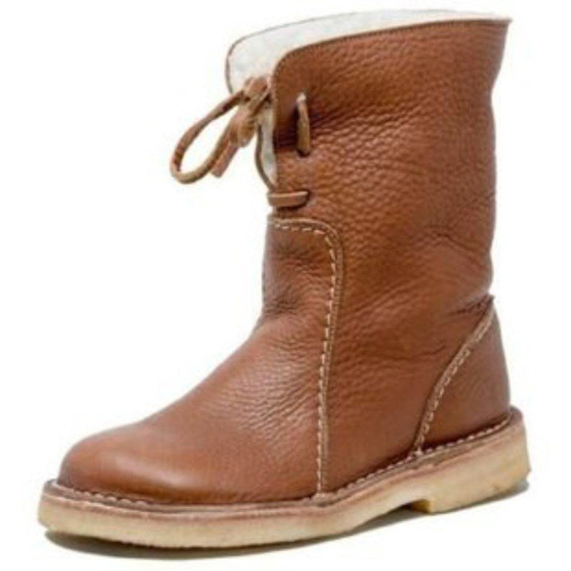 HelloBoots leren antislip waterdichte bruine winterlaarzen