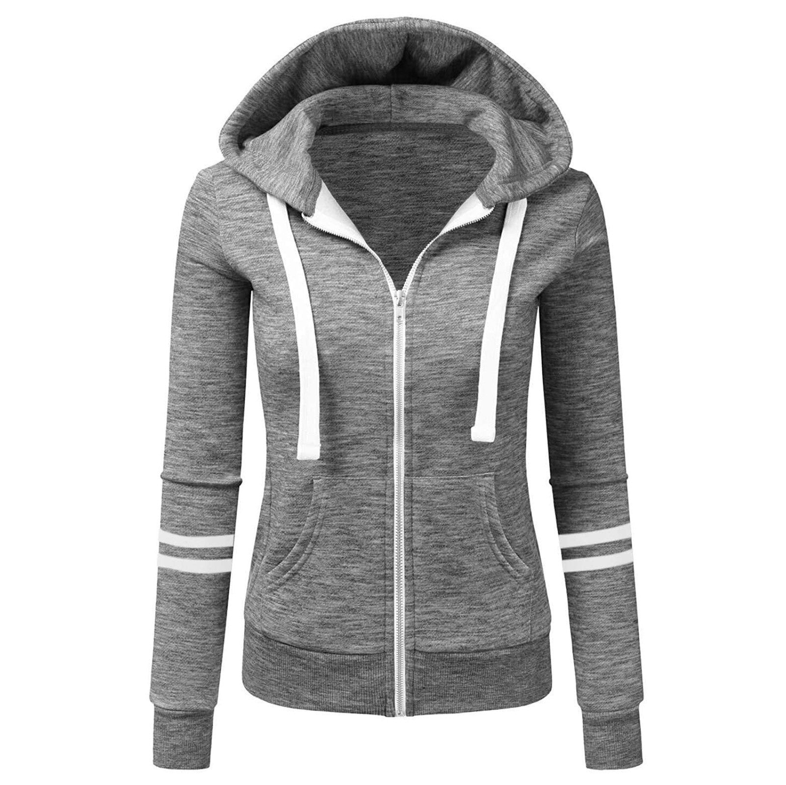 Solaris Slanke Wollen Hoodie met Rits