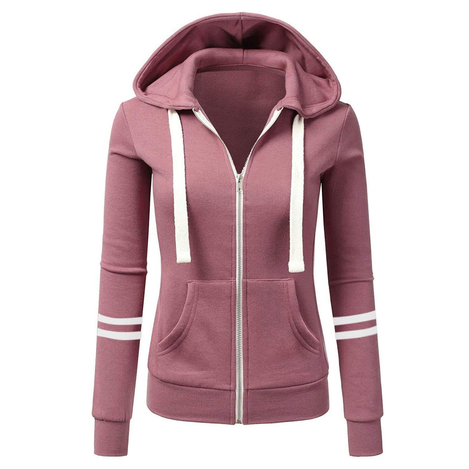 Solaris Slanke Wollen Hoodie met Rits