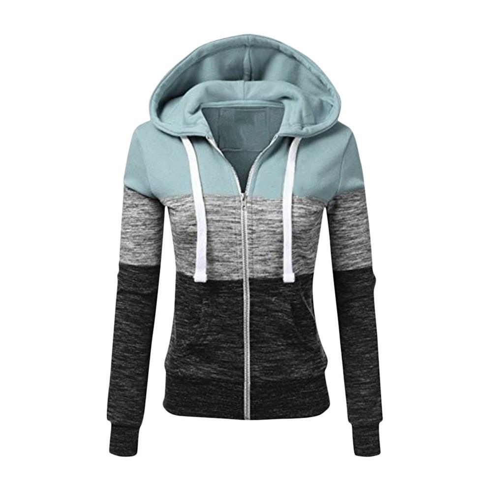 MonAmi Dames Hoodie | patchwork in sportstijl met rits