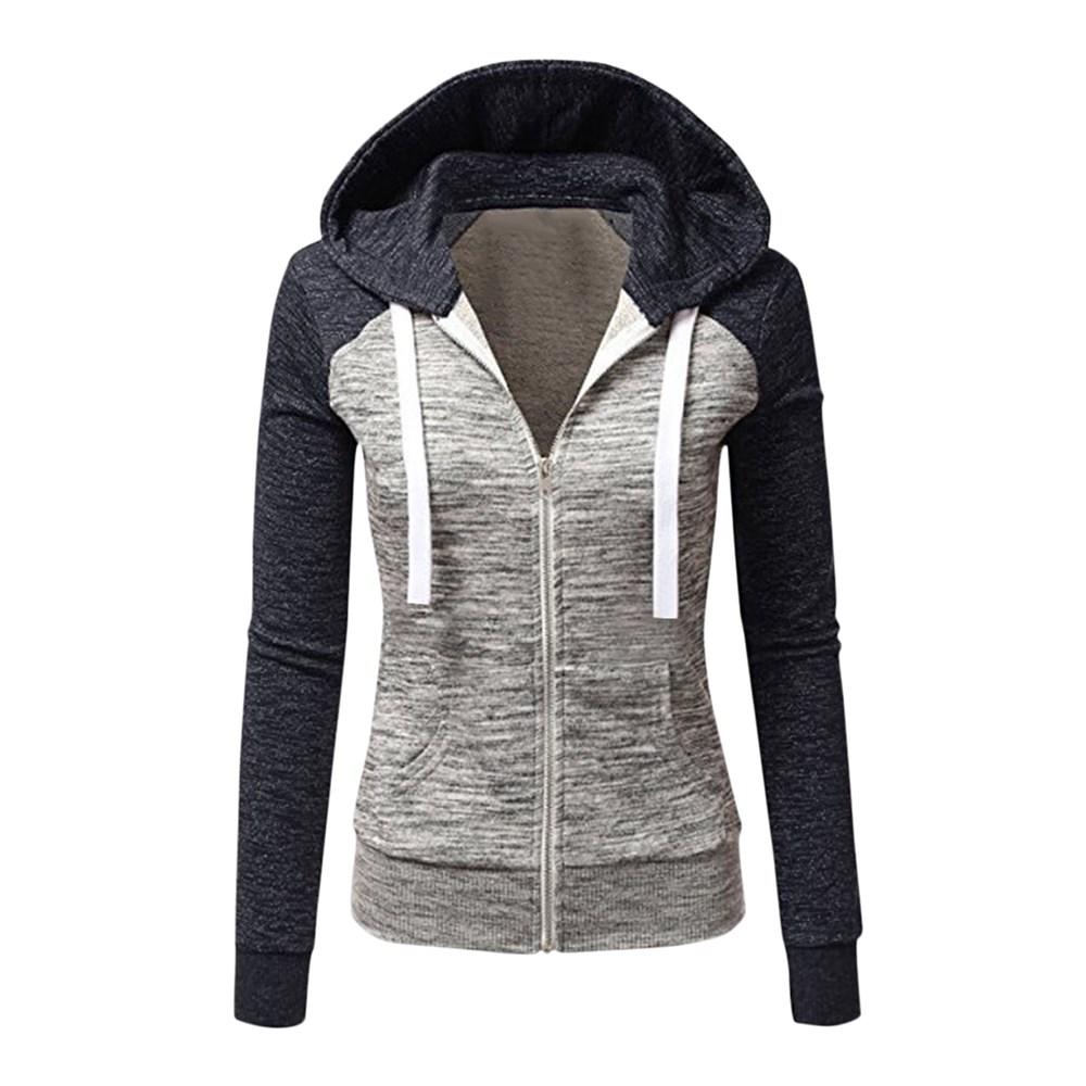 MonAmi Dames Hoodie | patchwork in sportstijl met rits