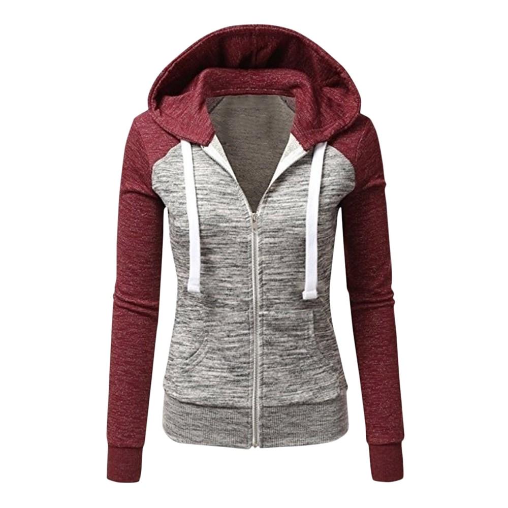 MonAmi Dames Hoodie | patchwork in sportstijl met rits