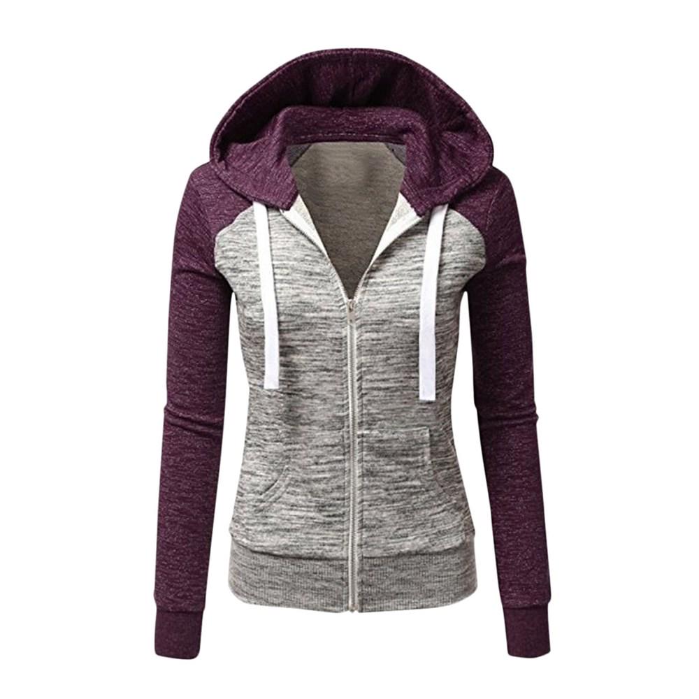 MonAmi Dames Hoodie | patchwork in sportstijl met rits