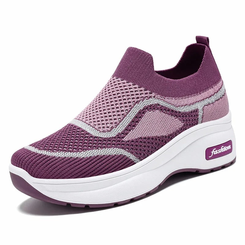 HiSneakers roze dikke zool hol patroon Arch fit sneakers