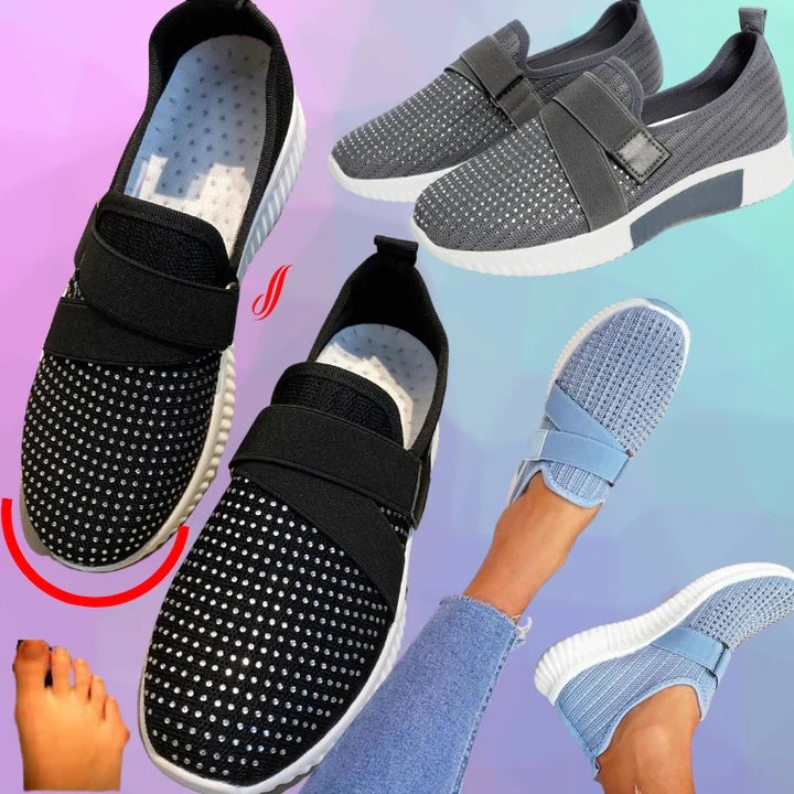 HiSneakesr Slip On Dames Sneakers Met Klittenband | Verbeter je loophouding!