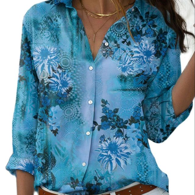 AquaEssence Bloemenprint Zomerblouse - Stijlvolle Dameskleding