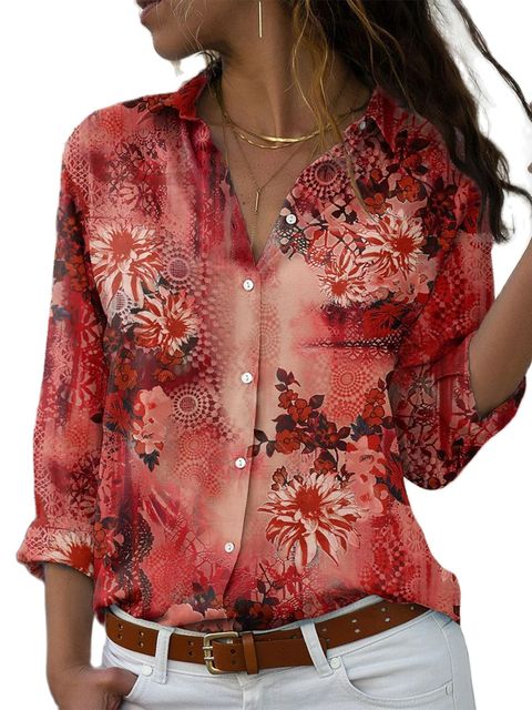 AquaEssence Bloemenprint Zomerblouse - Stijlvolle Dameskleding