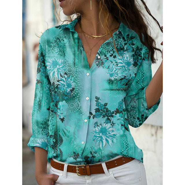 AquaEssence Bloemenprint Zomerblouse - Stijlvolle Dameskleding